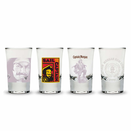 Set of 4 Captain Morgan To Life Love & Loot Stainless Steel Barrel Shot Glasses 